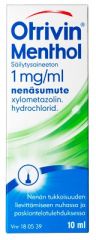OTRIVIN MENTHOL SÄILYTYSAINEETON nenäsumute, liuos 1 mg/ml Freepod-pumppu 10 ml